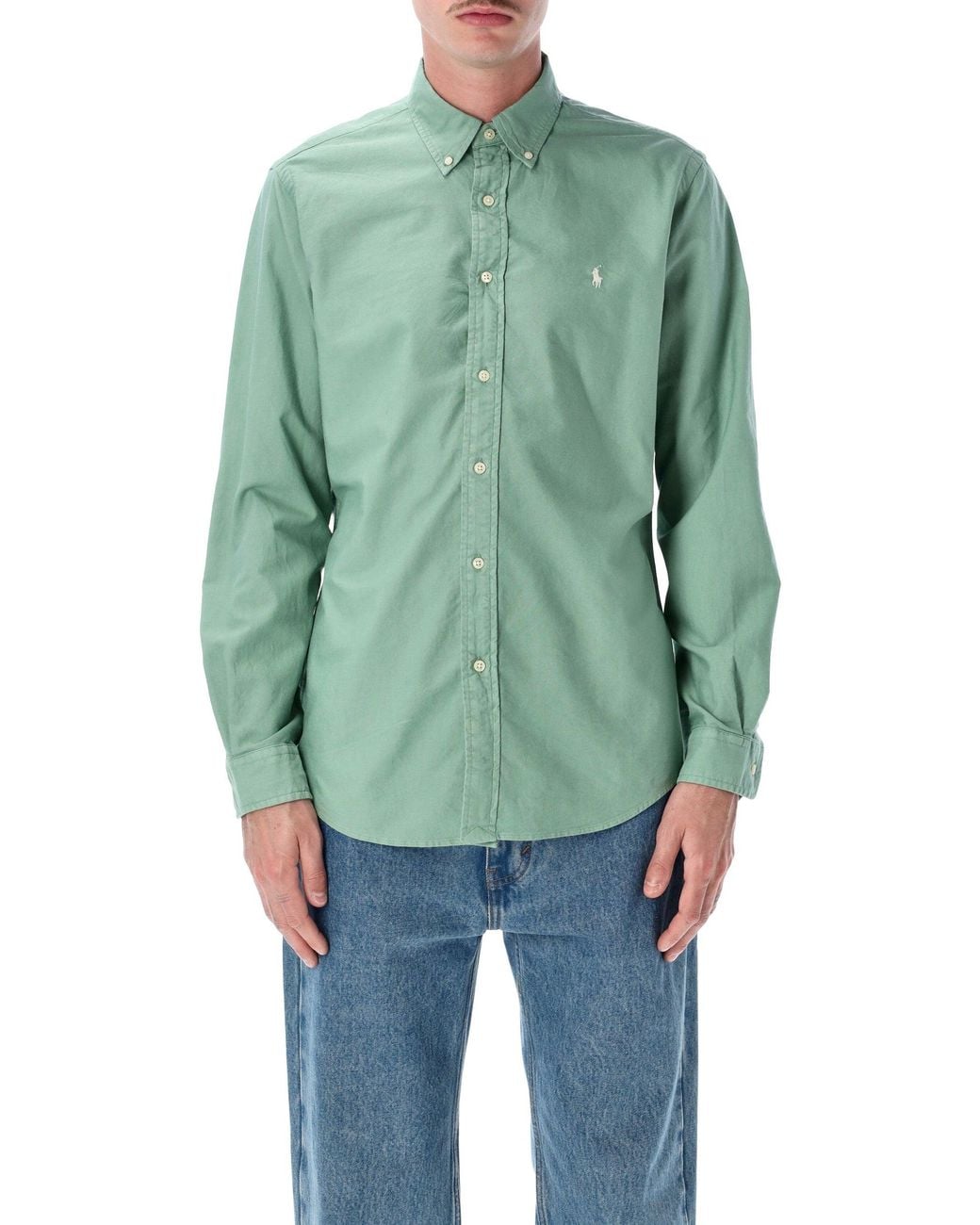 Polo Ralph Lauren Green Custom Fit Cotton Shirt
