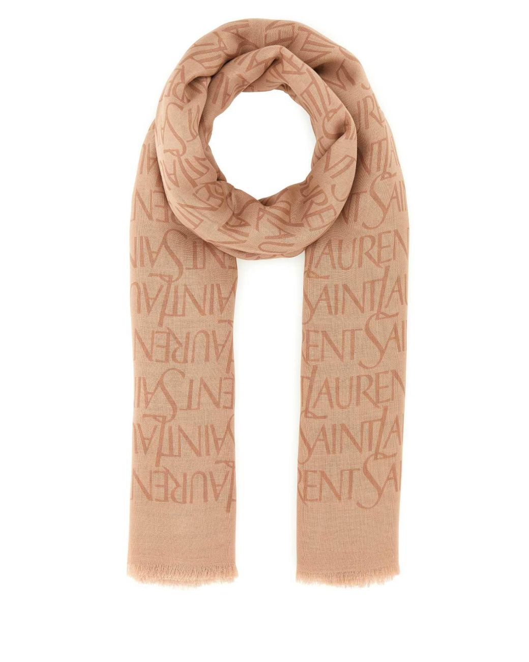 Saint Laurent Natural Printed Modal Blend Scarf