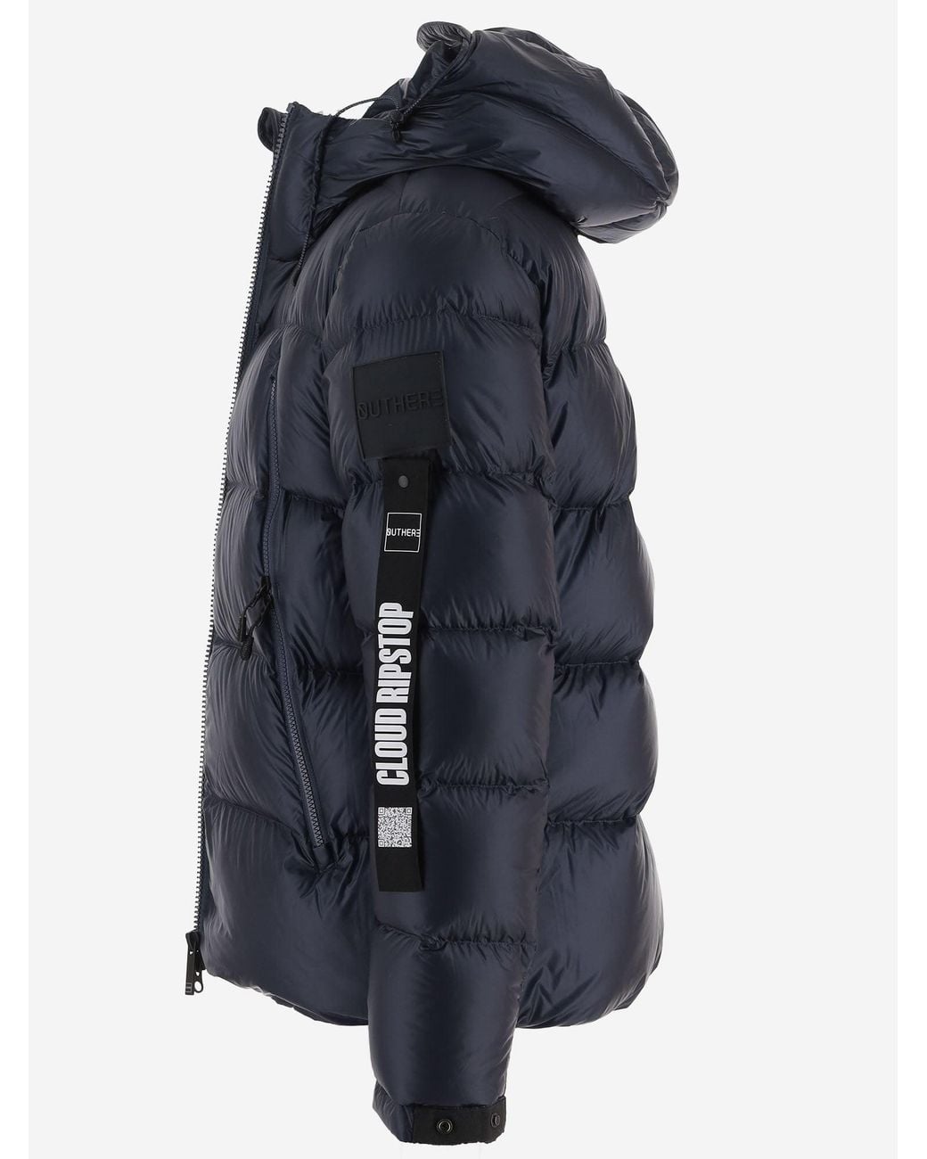 OUTHERE Blue Quilted Nylon Down Jacket With Hood