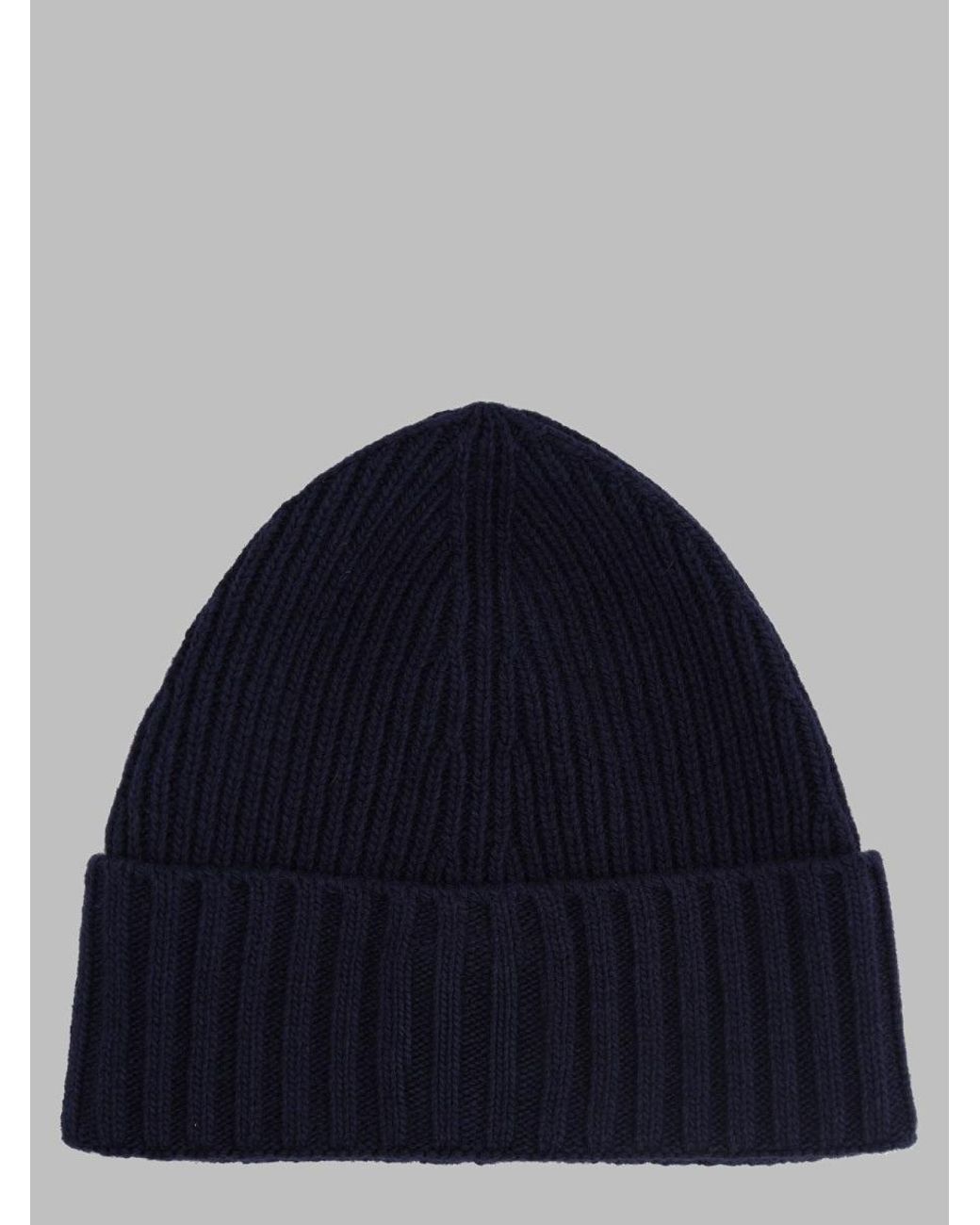 Stone Island Blue Kids Beanie With Rws Finish