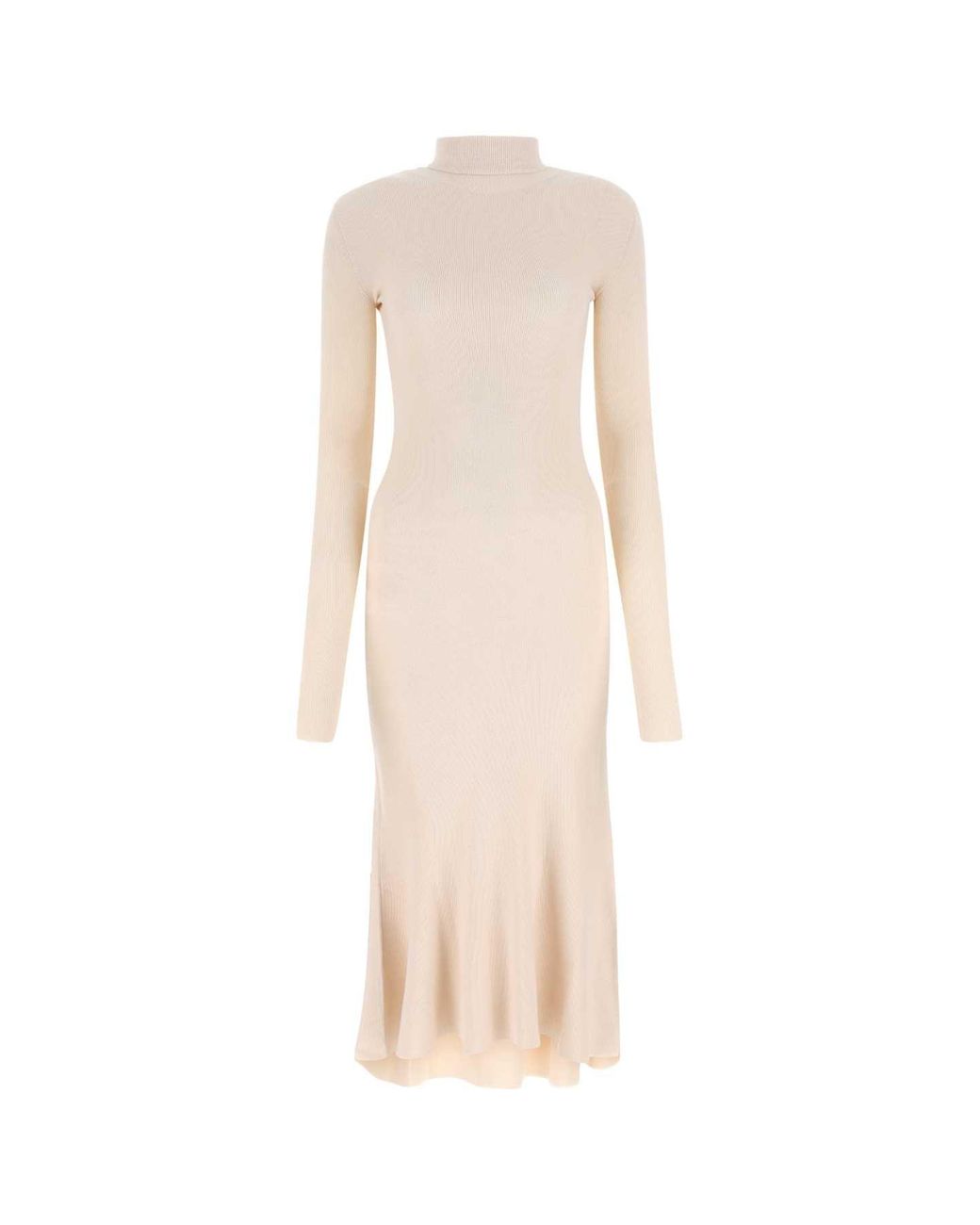 Balenciaga Natural Sand Silk Blend Dress