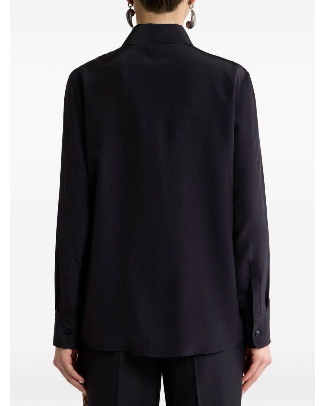 Etro Black Printed Silk Shirt