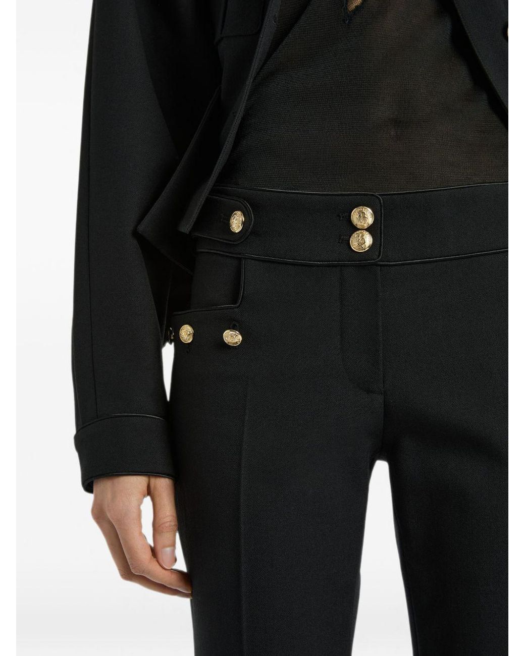 Balmain Black Wool Trousers