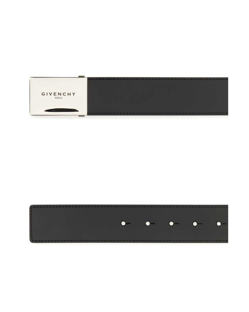 Givenchy White Givenchy Metal-Buckle Leather Belt for men