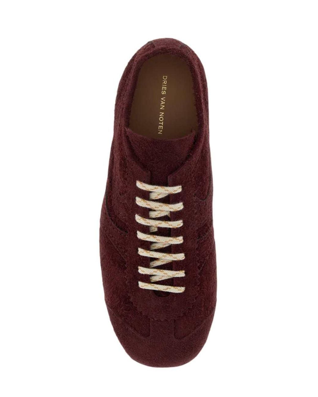Dries Van Noten Purple Burgundy Suede Sneakers