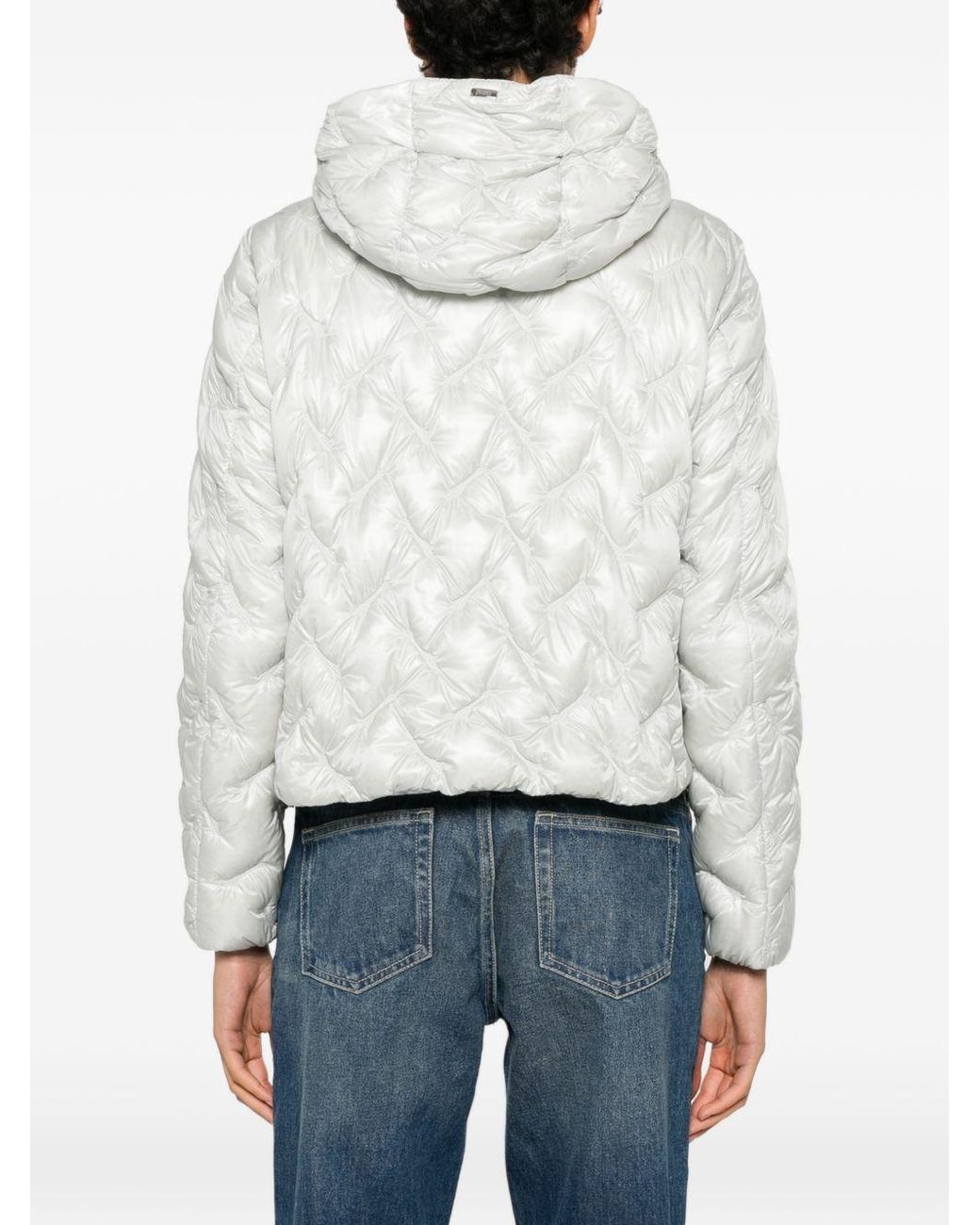 Herno White Quilted Short Down Jacket