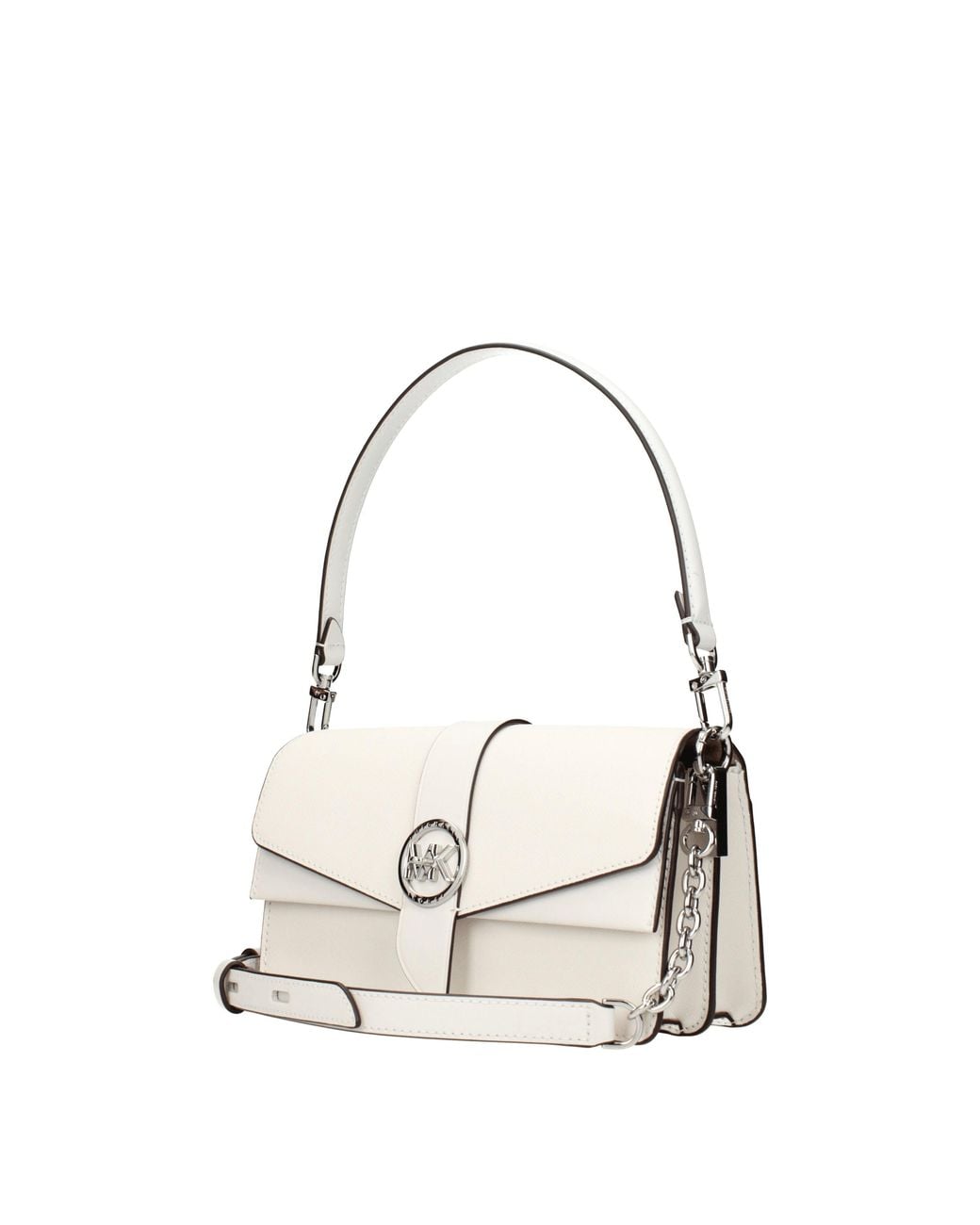 Michael Kors Natural Borse A Mano Greenwich Md Donna Pelle Bianco/Bianco Ottico