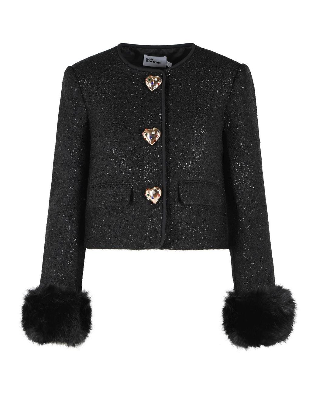 Self-Portrait Black Wool Blend Jacket