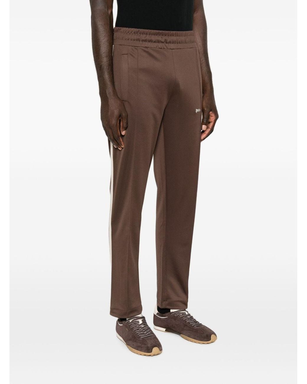 Palm Angels Brown Logo Trackpants for men
