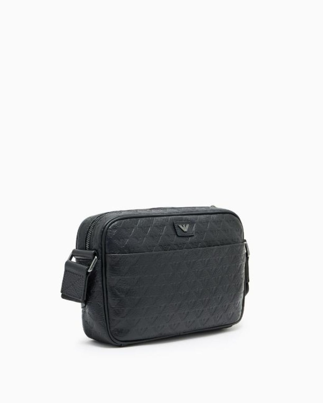 Emporio Armani Black Embossed Leather Eagle Bag