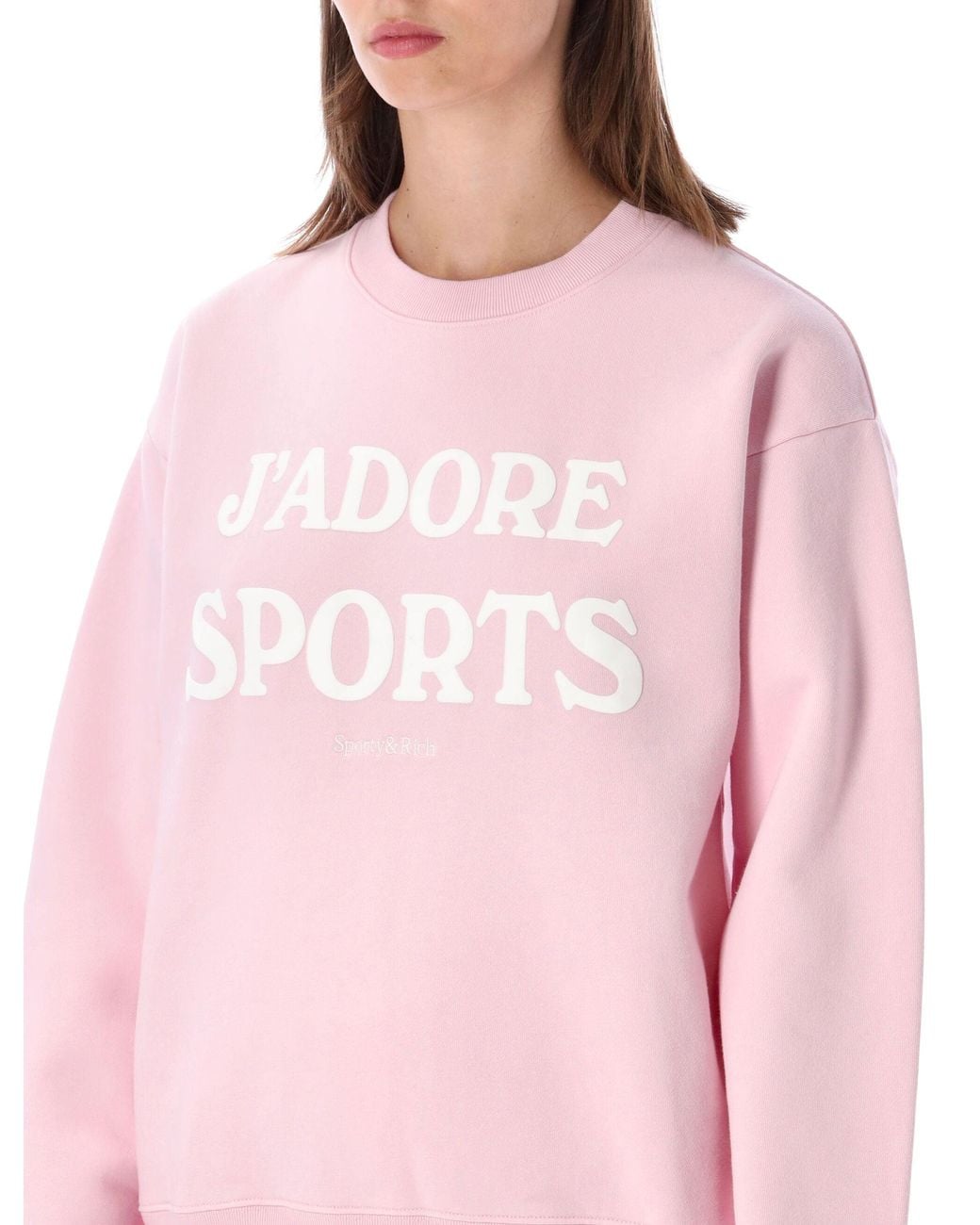Sporty & Rich Pink Graphic Cotton Crewneck Sweatshirt