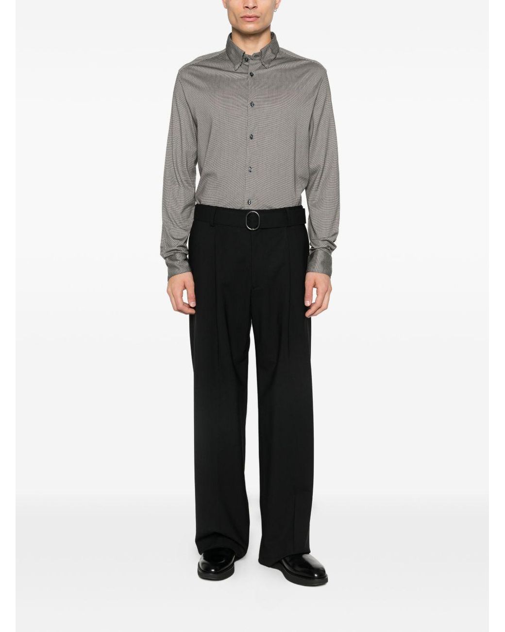 Emporio Armani Gray Cotton Blend Shirt for men