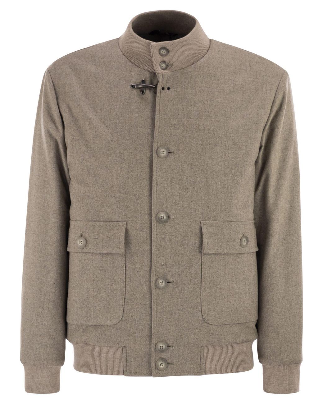 Fay Brown Virgin Wool Bomber Jacket for men