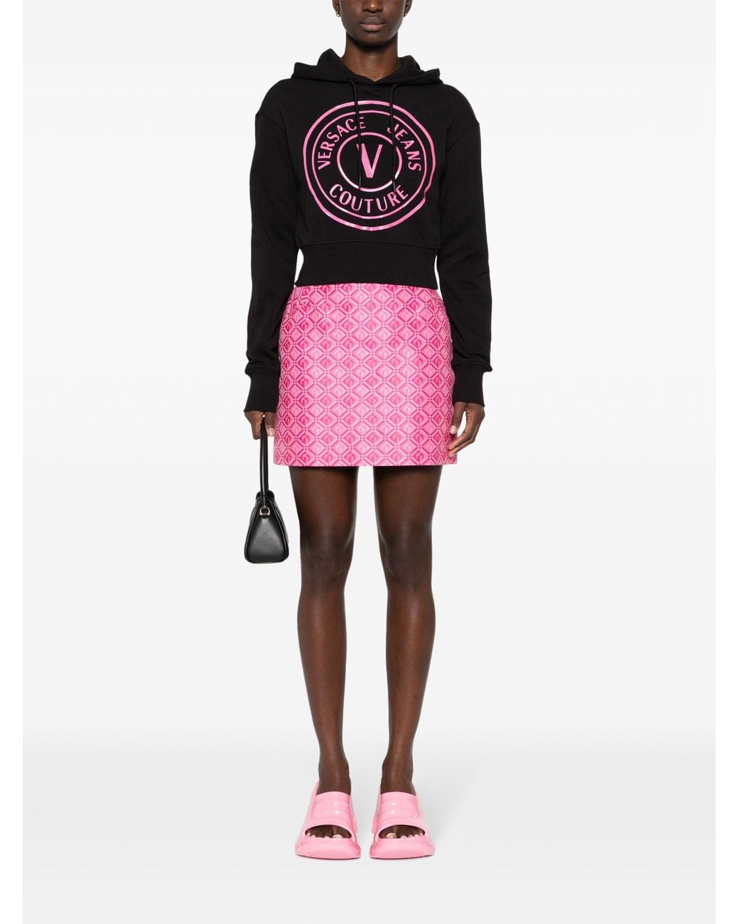 Versace Jeans Couture Black Vembl Gummy Glitter Sweatshirts Clothing