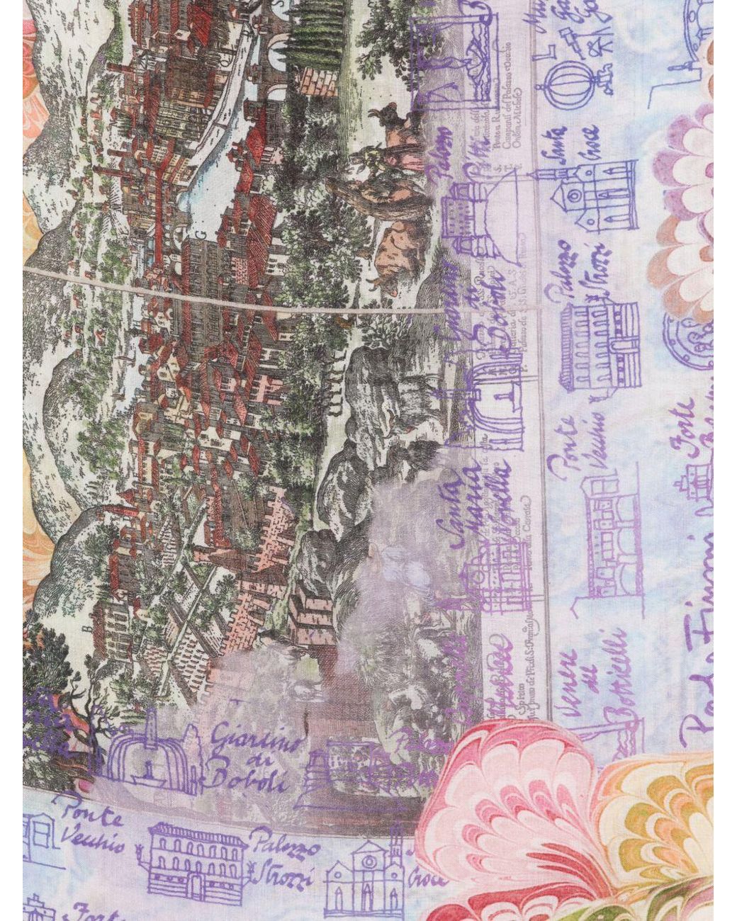 Faliero Sarti White Fiorentina Silk Blend Stole