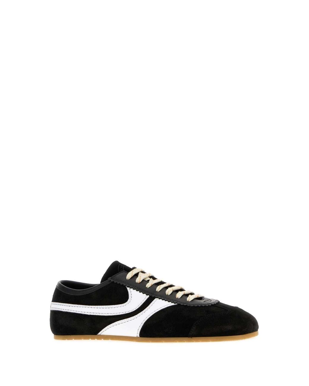 Dries Van Noten Black Two-Tone Leather And Suede Sneakers
