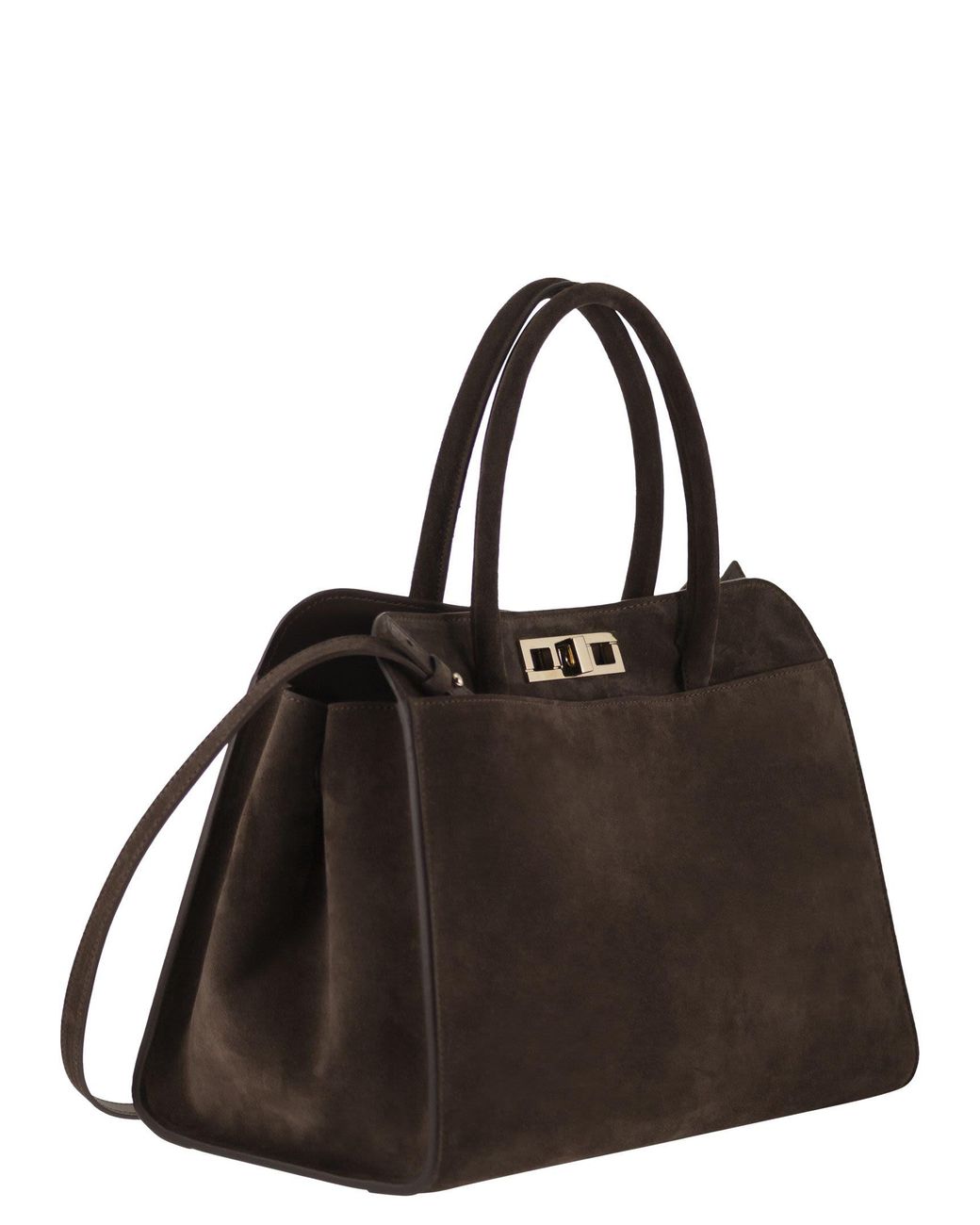 Fabiana Filippi Brown Genuine Suede Leather Tote Bag