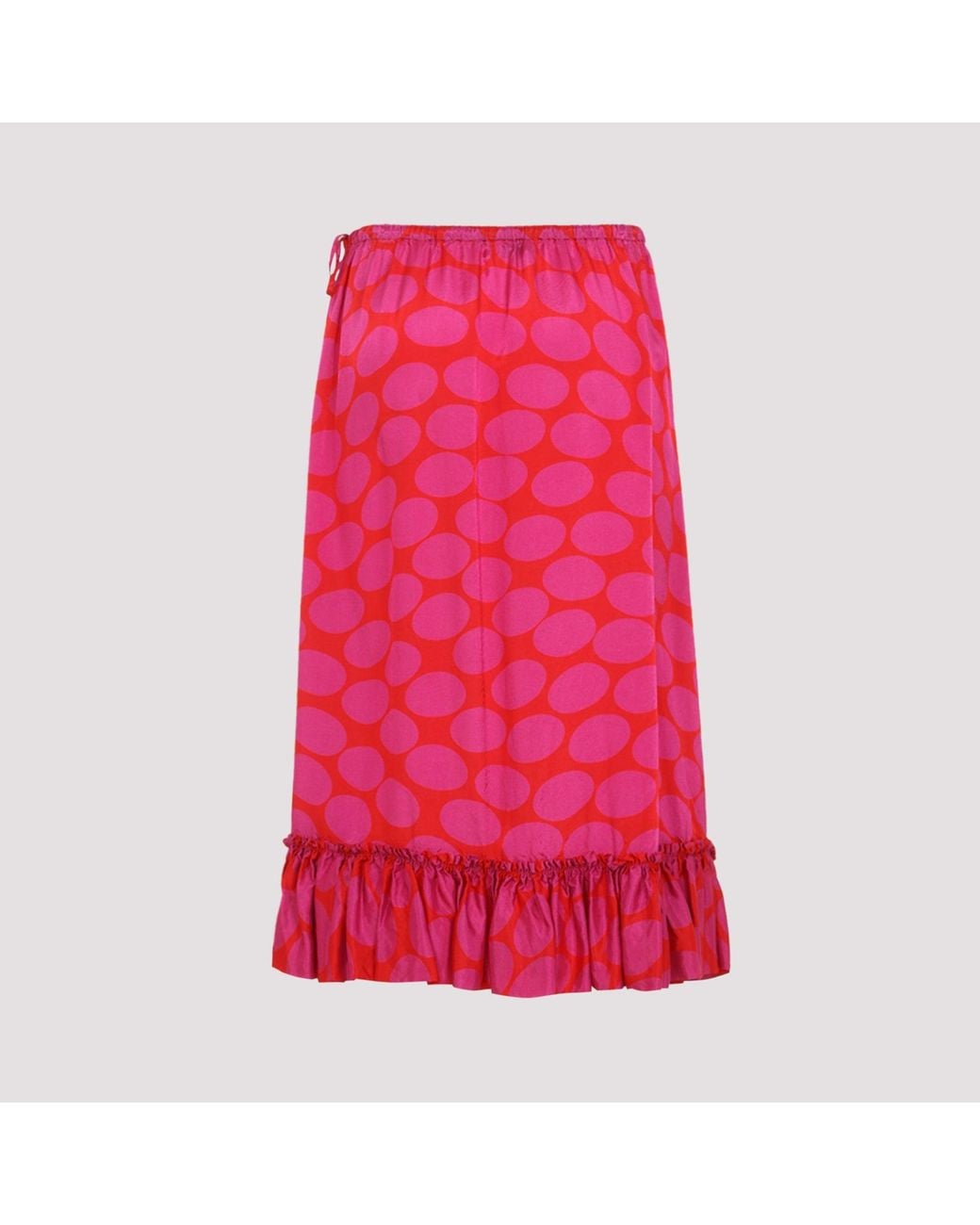 Dries Van Noten Samila Midi-rok in het Red