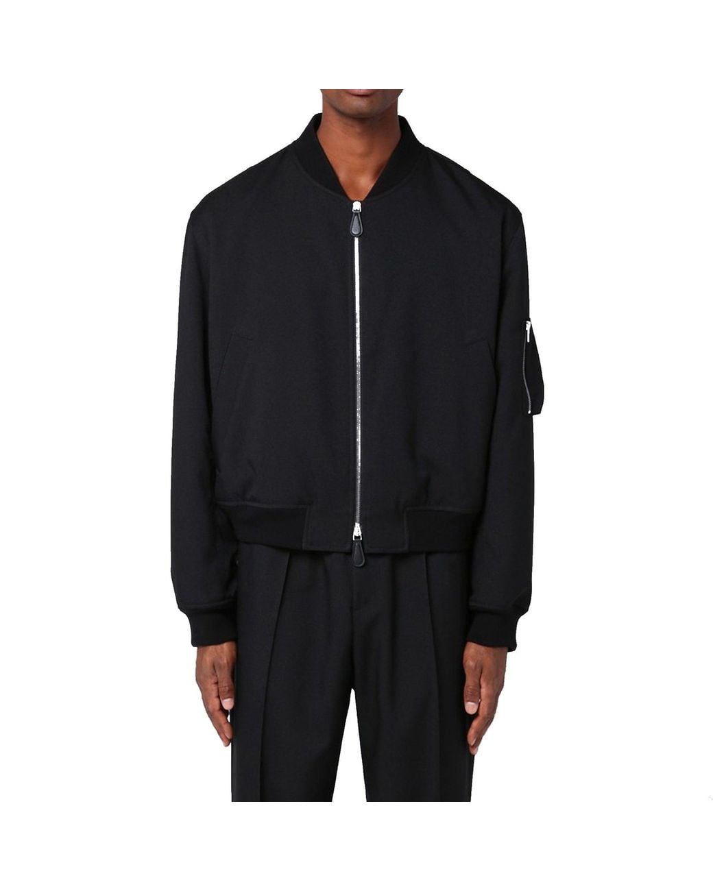 Jil Sander Black Bomber Jacket for men