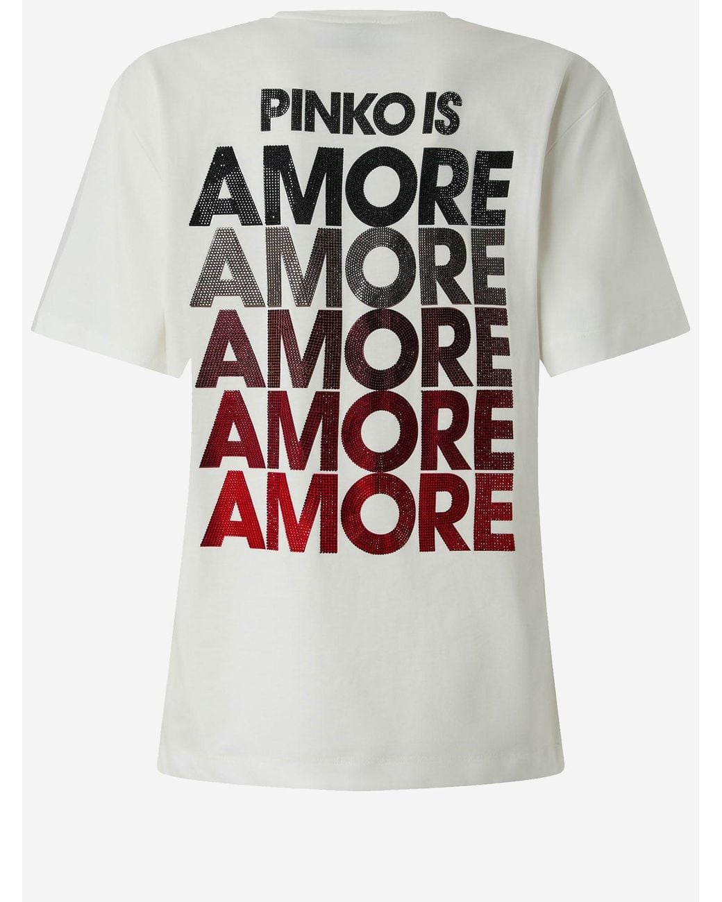 Pinko White T Shirt With Amore Lettering