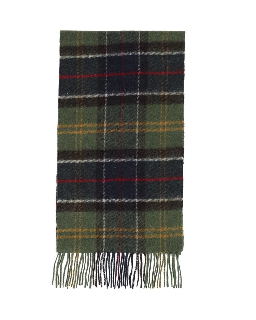 Barbour Black Wool Cashmere Tartan Scarf
