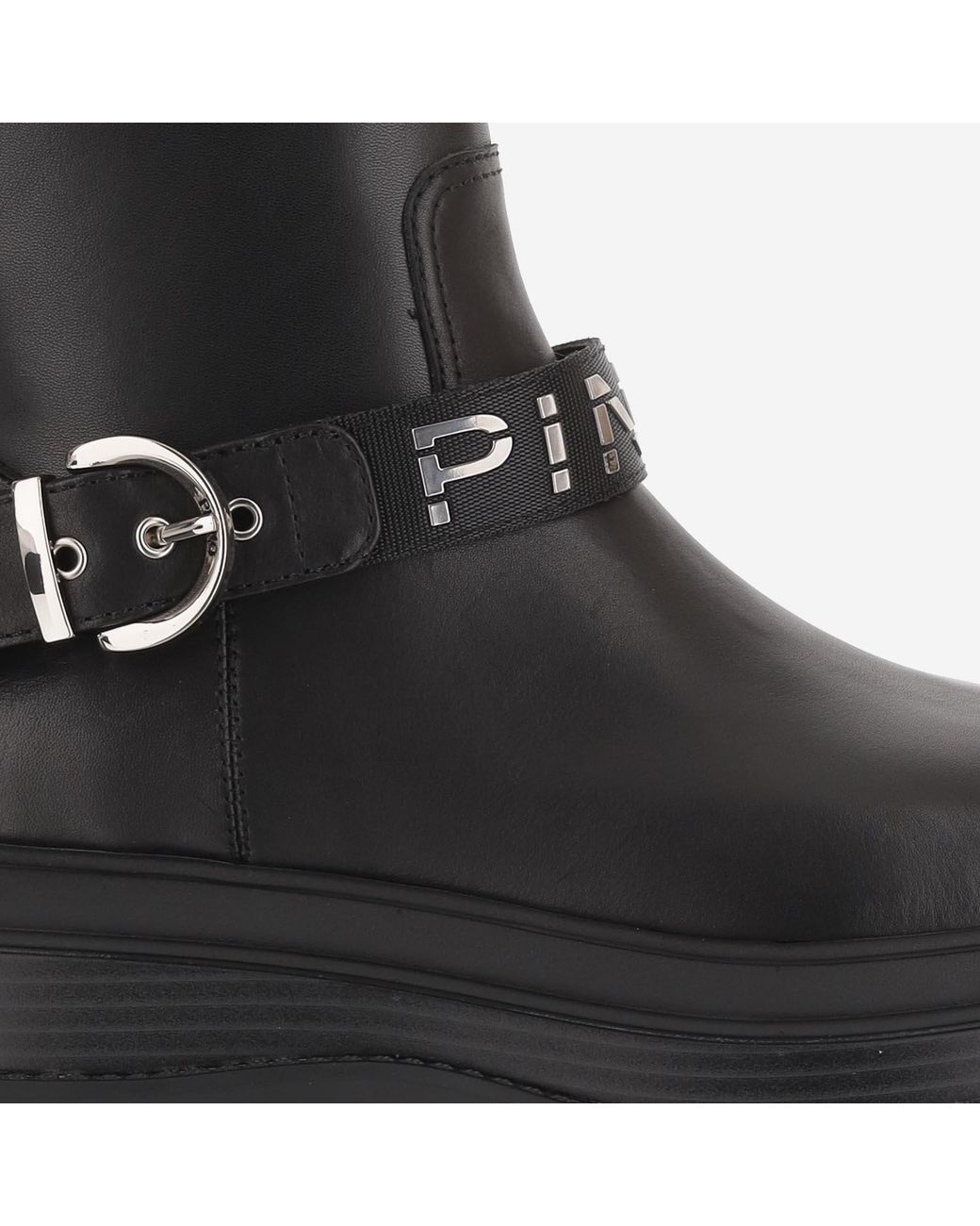 Pinko Black Ankle Boots Leather Upper: Bovine