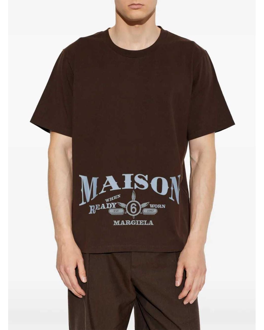 MM6 by Maison Margiela Brown Logo T Shirt