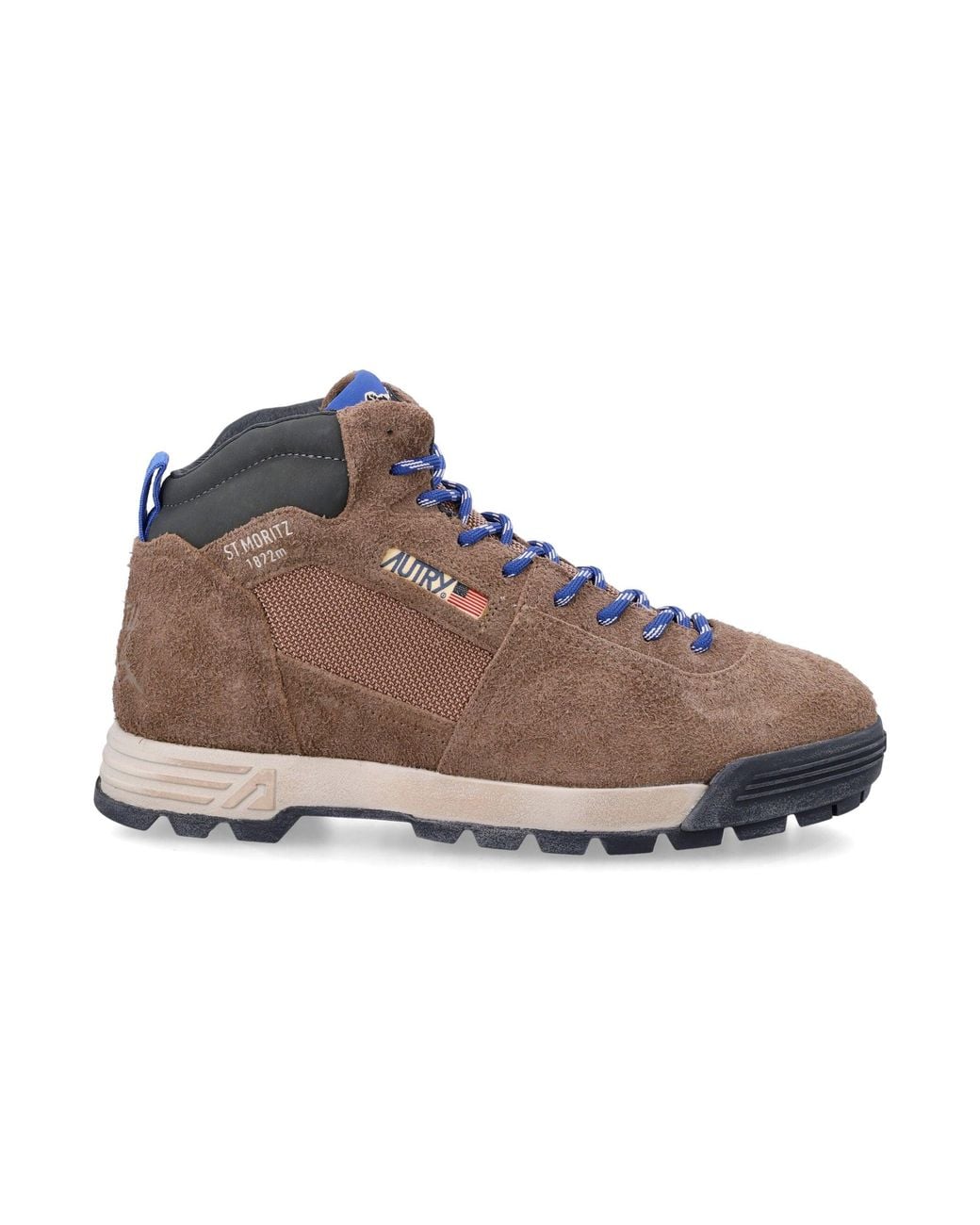 Autry Brown Mid-Top Hiking Sneakers for men