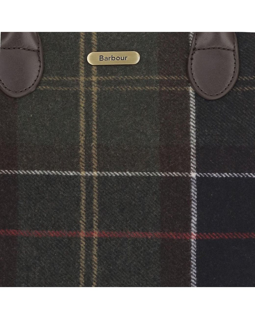 Barbour Black Tote Bag Barrhill Wool-Mix Checked Polyester Handbags