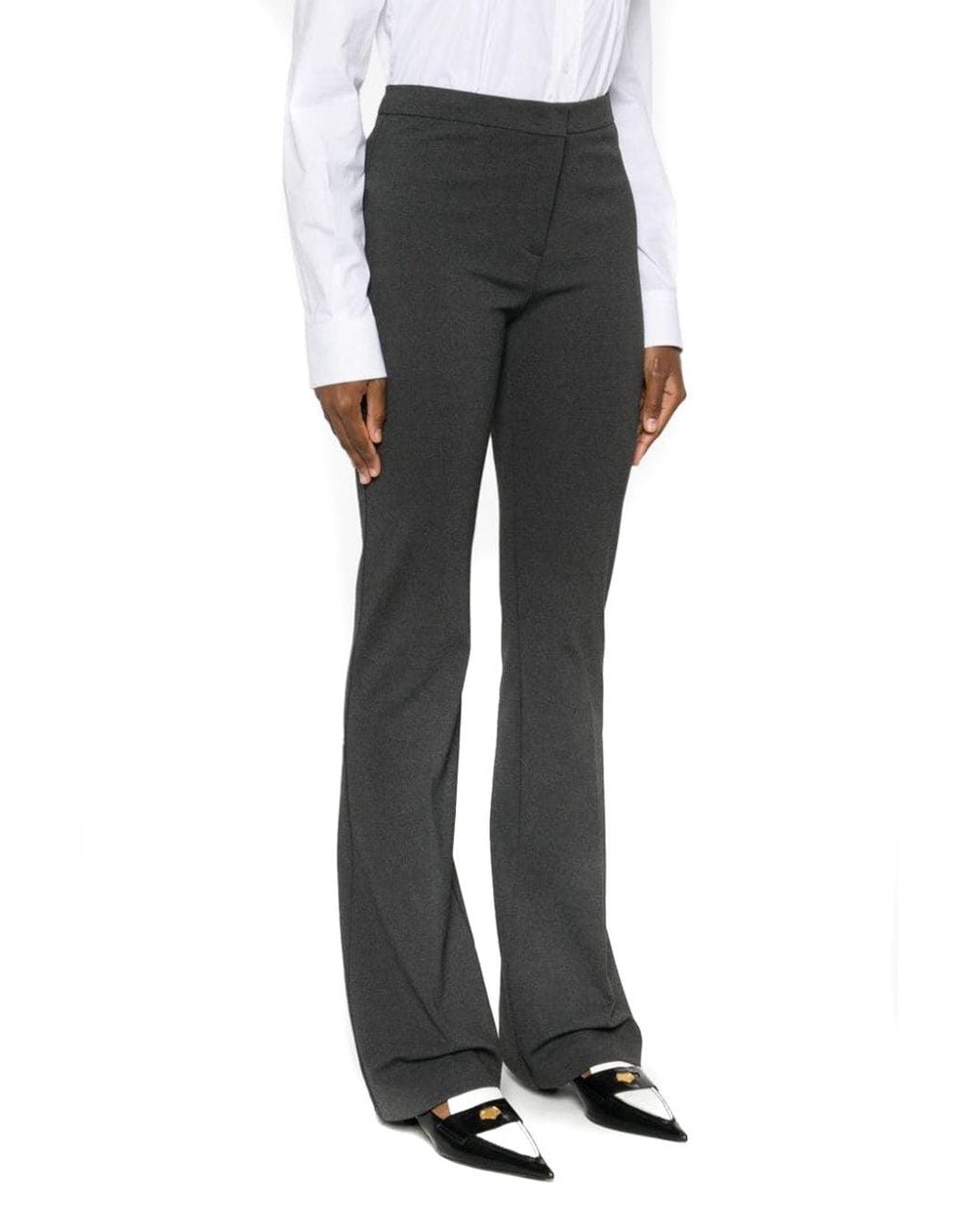 Pinko Black Flared Trousers With Tailored Silhouette