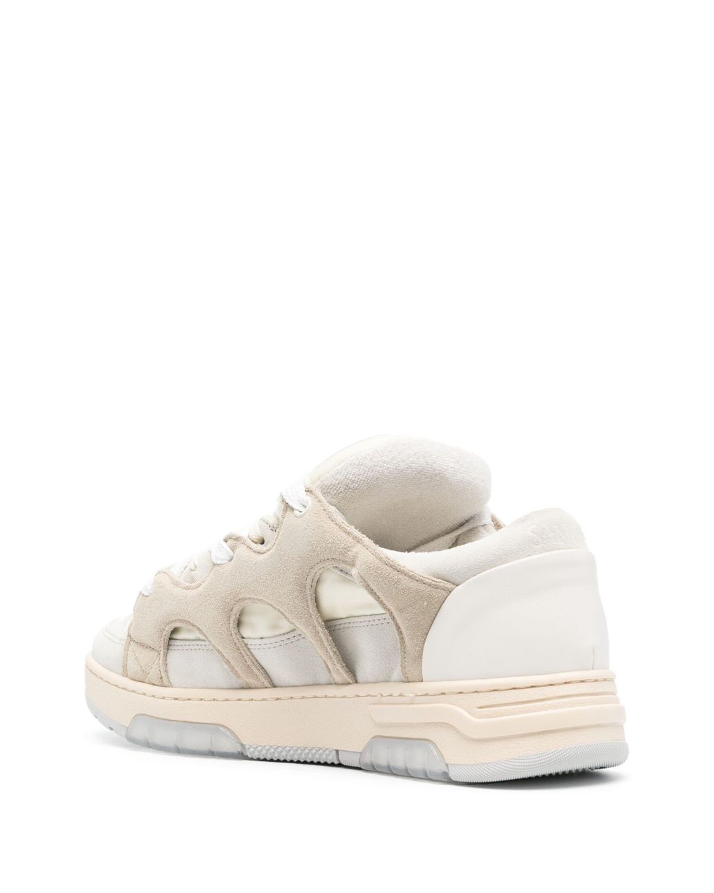 Santha White Panelled Padded Leather Sneakers for men
