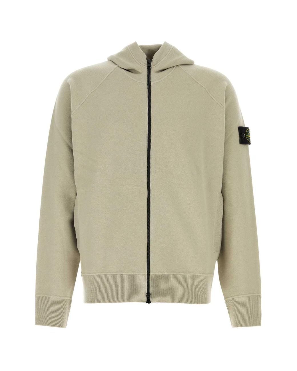 Stone Island Natural Solid Zip Up Hoodie