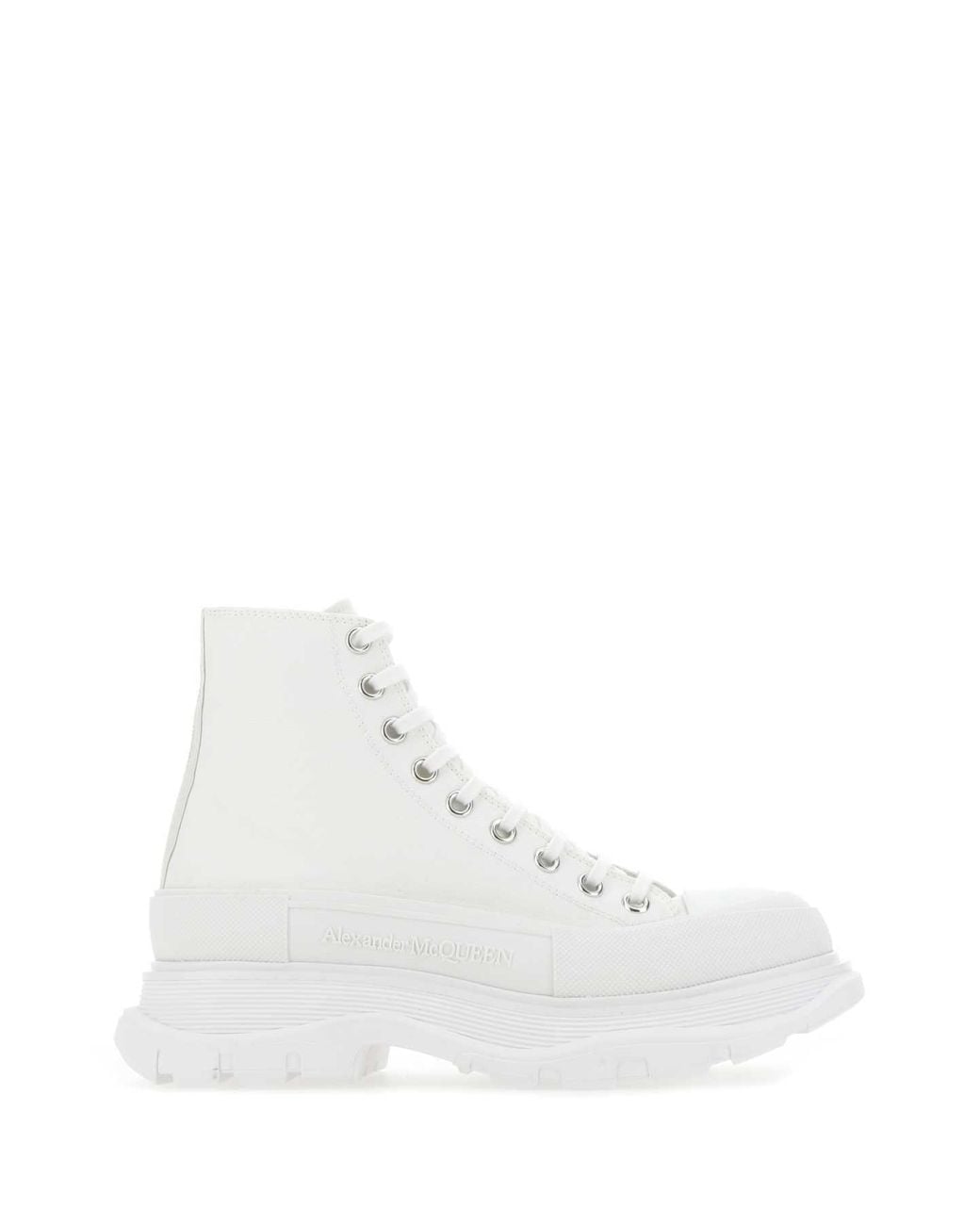 McQueen White Alexander Mcqueen Canvas High-Top High-Top Sneaker for men