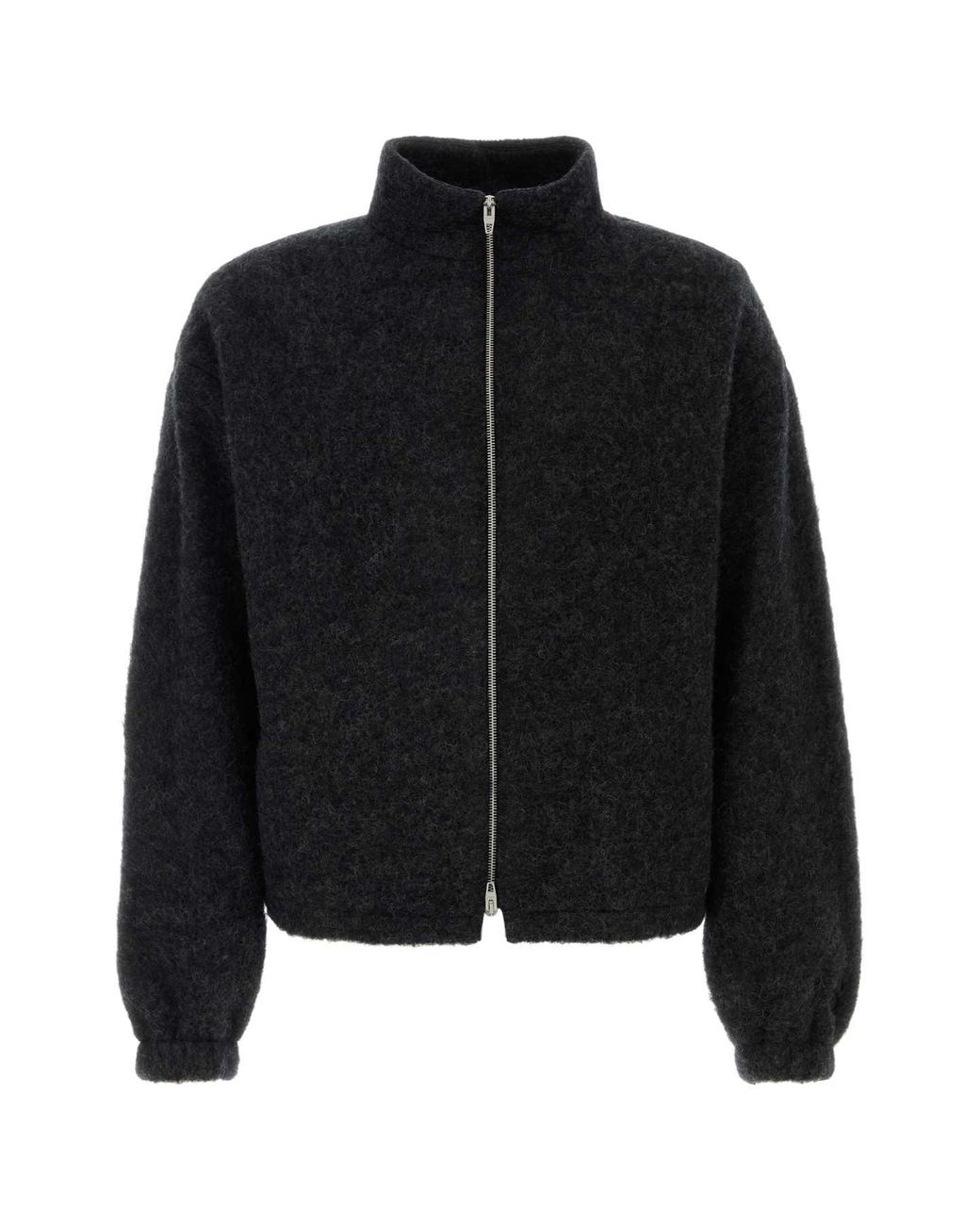 Jil Sander Black Charcoal Wool Blend Sweatshirt for men