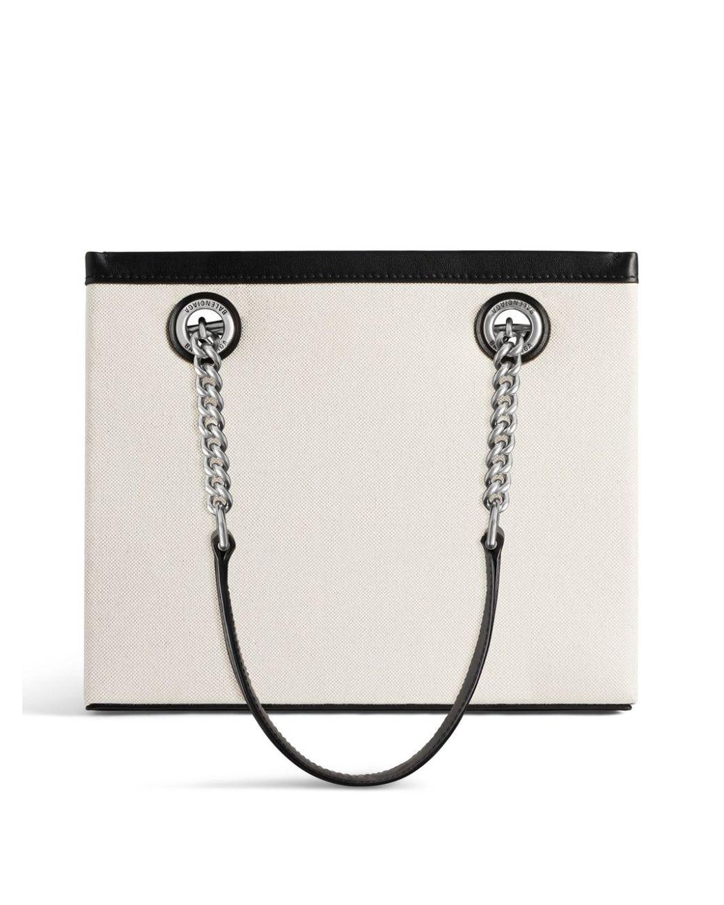 Balenciaga White Duty Free Small Canvas Tote Bag