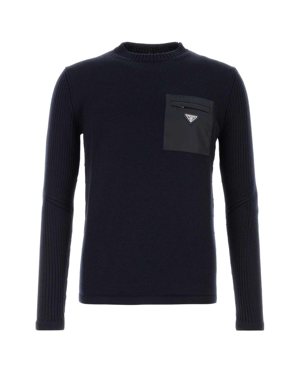 Prada Blue Midnight Wool Sweater for men