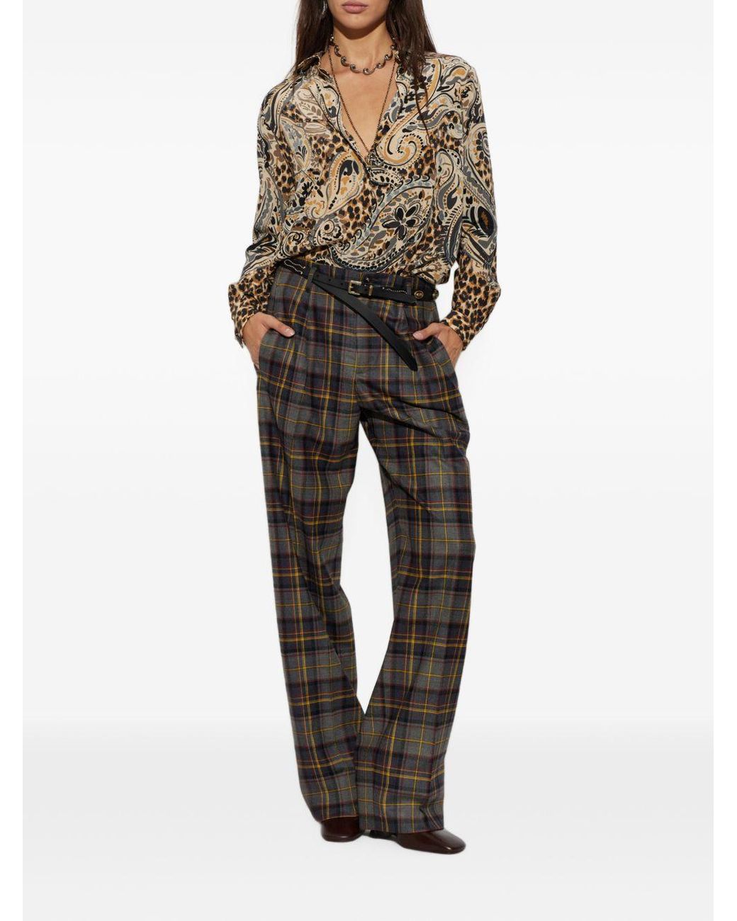 Etro White Printed Silk Shirt