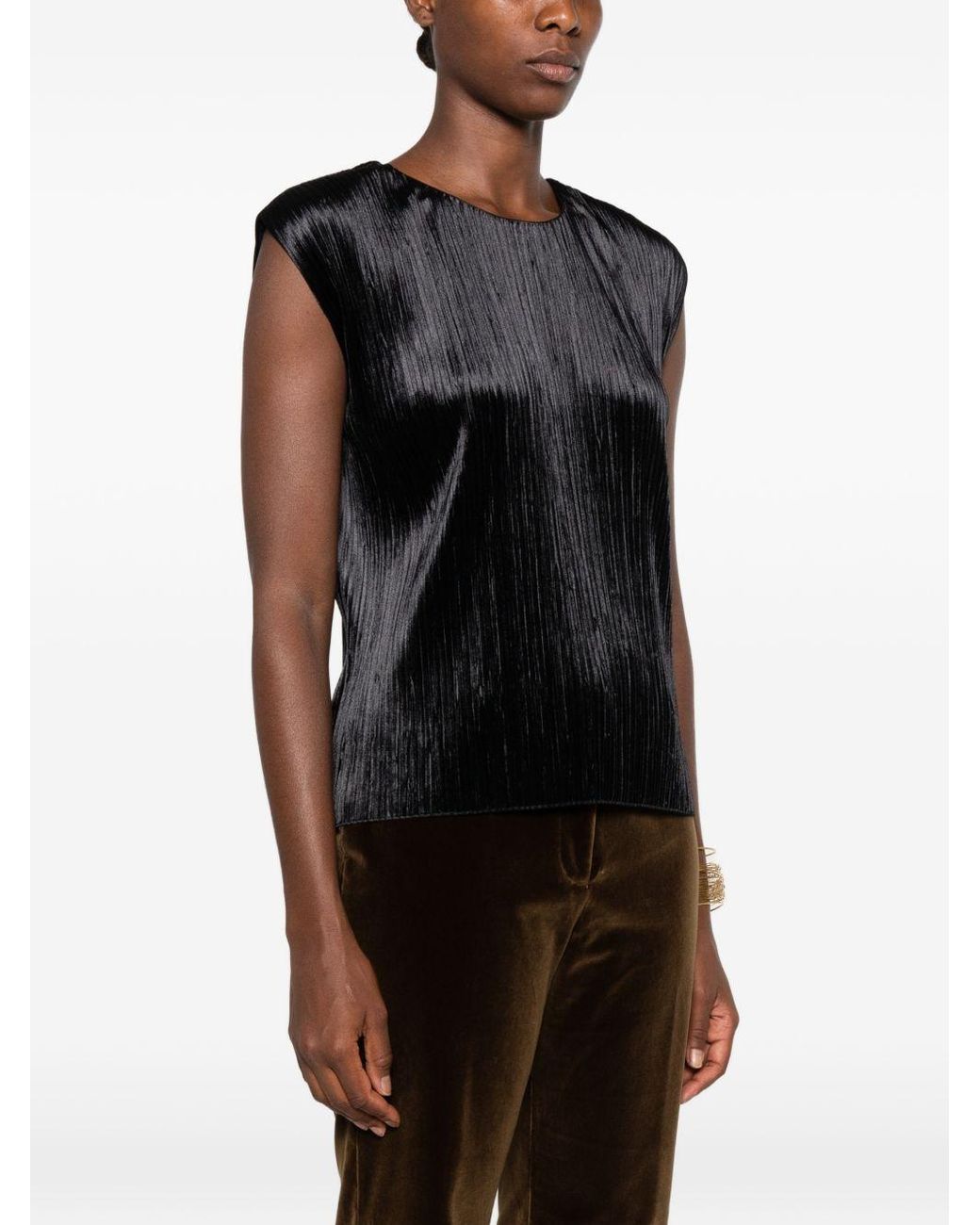 Forte_forte Black Pleated Top