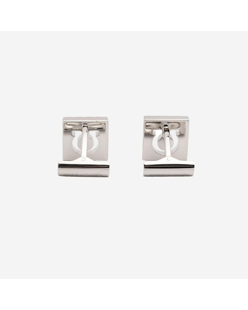 Ferragamo Metallic Square Brass Cummerbund Clasps Accessory for men