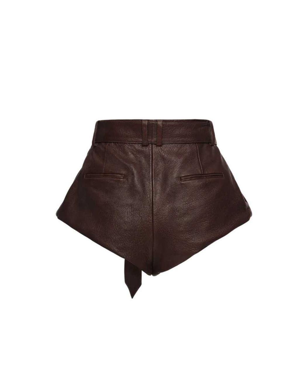 Magda Butrym Brown Leather Flared Shorts