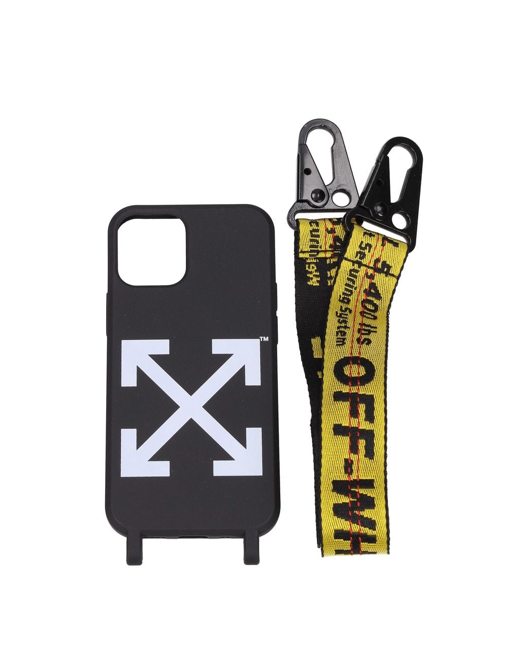 Off-White c/o Virgil Abloh Black Porta Iphone Iphone 12 M Uomo Poliuretano Nero