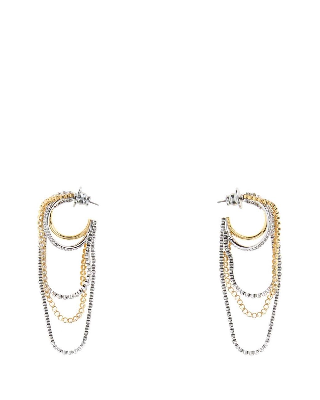 Swarovski Natural Two-Tone Metal Hyperbola Earrings, 7 Cm