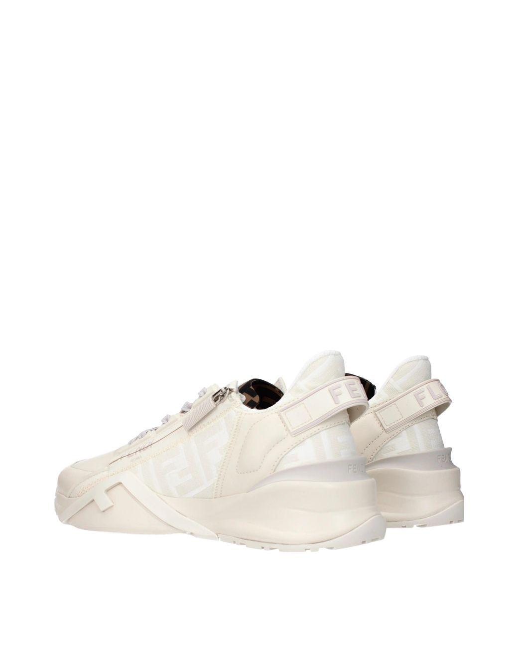 Fendi White Sneakers Flow Leather