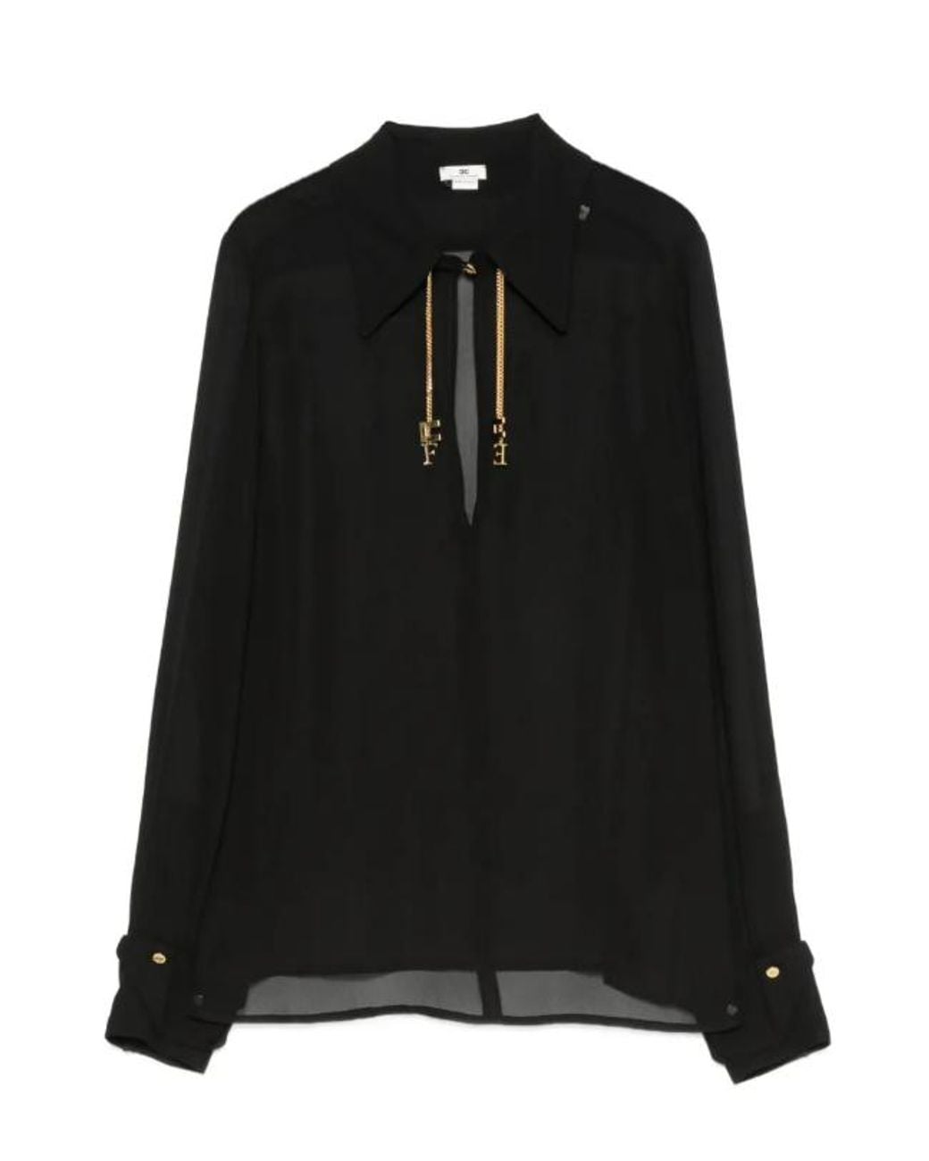 Elisabetta Franchi Black Georgette Shirt
