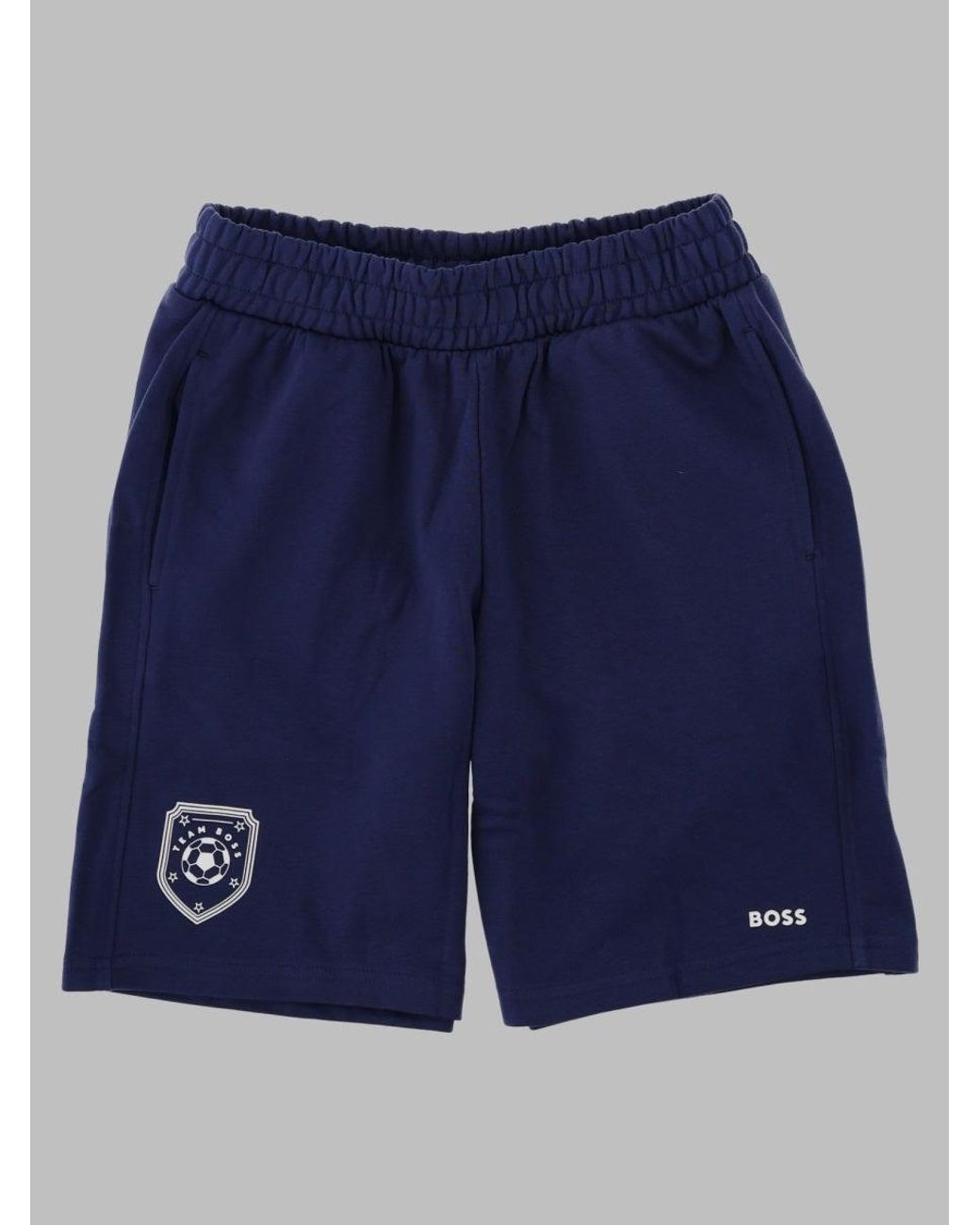 Boss Blue Boys Cotton-Blend Shorts