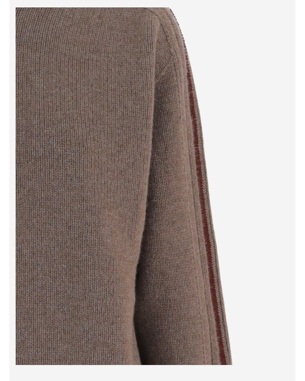 Oliver Lattughi Brown High Neck Sweater Cashmere