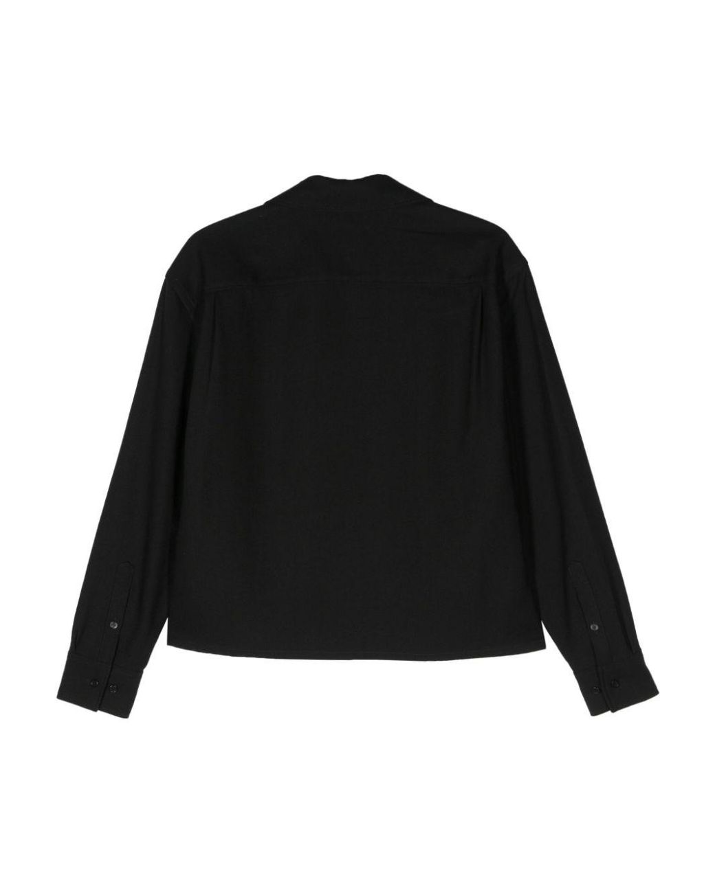 Filippa K Black Sourced Crepe Cropped Shirt Clothing