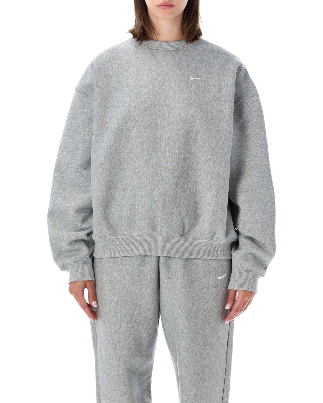 Nike Gray Oversized Fleece Sweatshirt