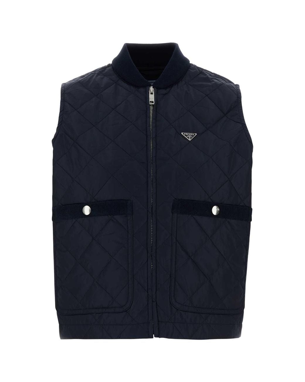 Prada Blue Mandarin Collar Jacket