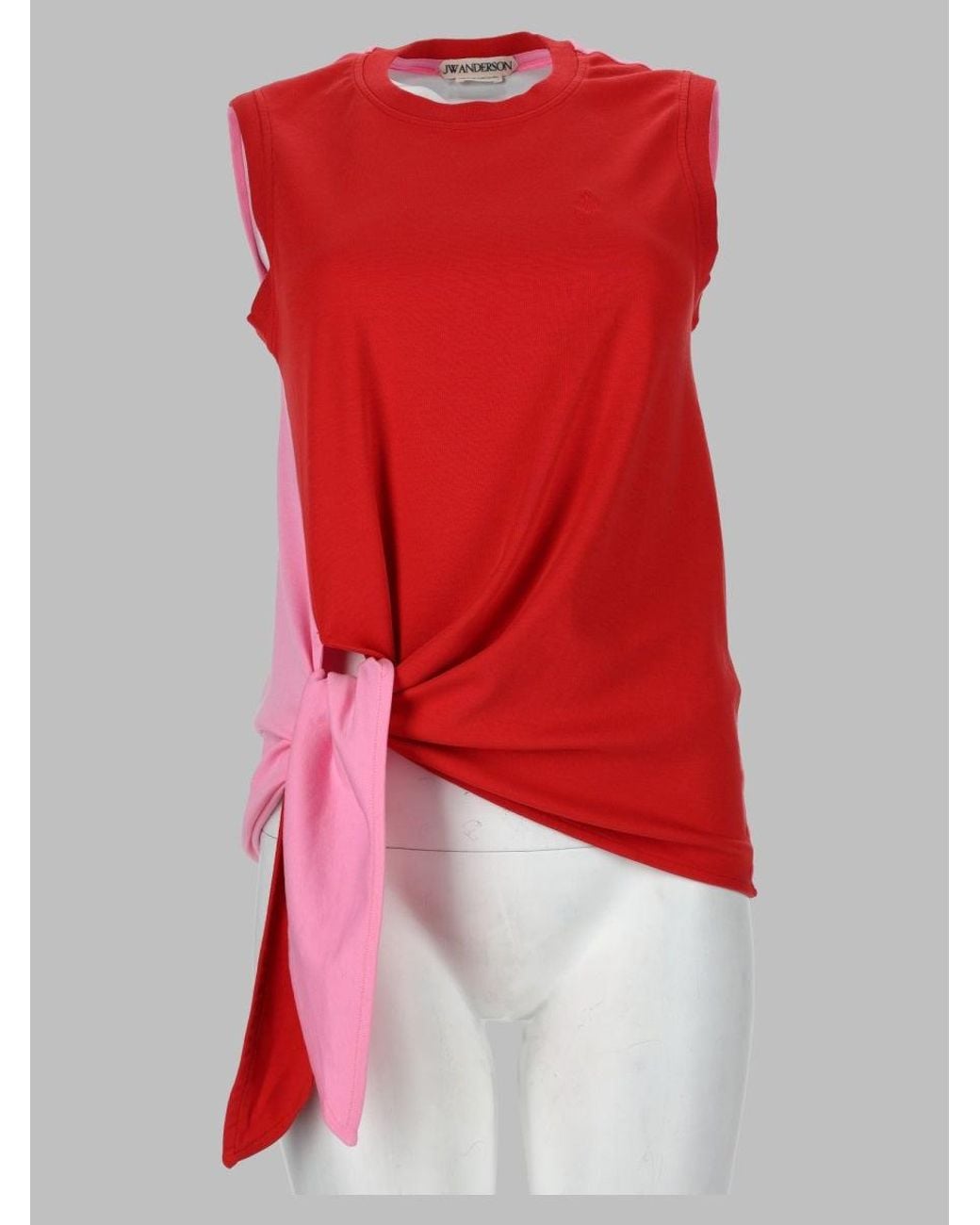 J.W. Anderson Red Tank Top Con Nodo